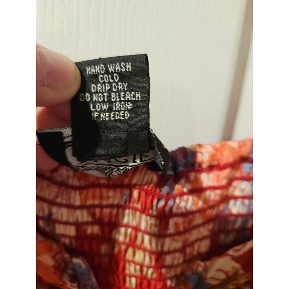 Angie Floral printed boho short sleeve blouse womens 3X Red Flutter Sleeve NWT - Picture 4 of 7